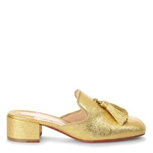 CHRISTIAN LOUBOUTIN
Barry 35 metallic gold leather mules